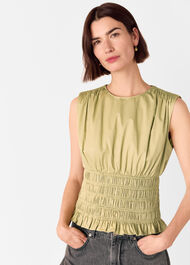 Cotton Shirred Tank