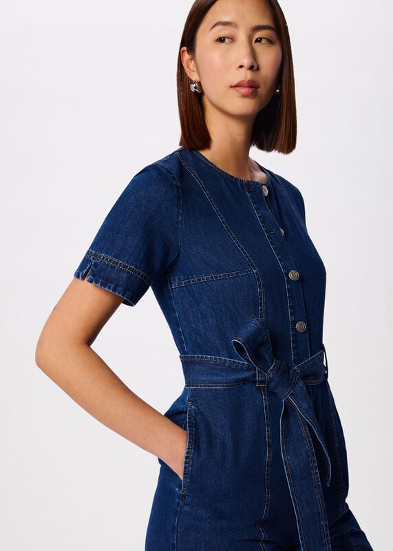 Denim Button Down Jumpsuit