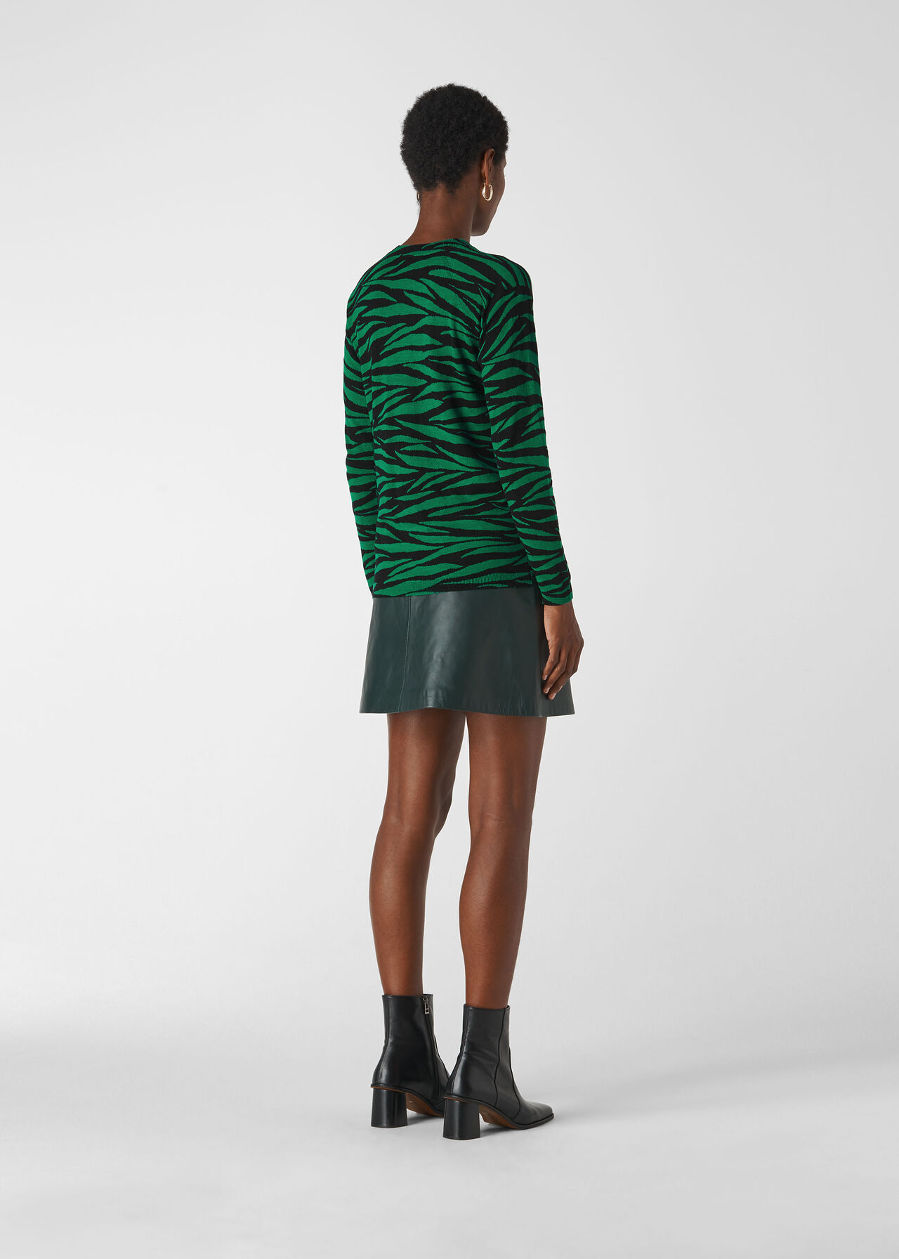 Tiger Stripe Crew Neck Knit Green/Multi