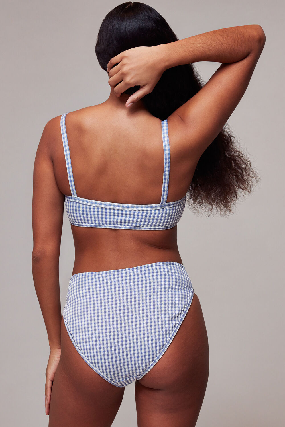 Gingham Texture Bikini Top