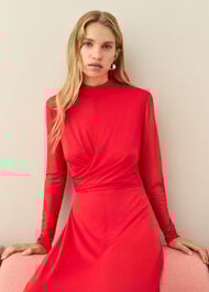 Arabella Ruched Mesh Dress
