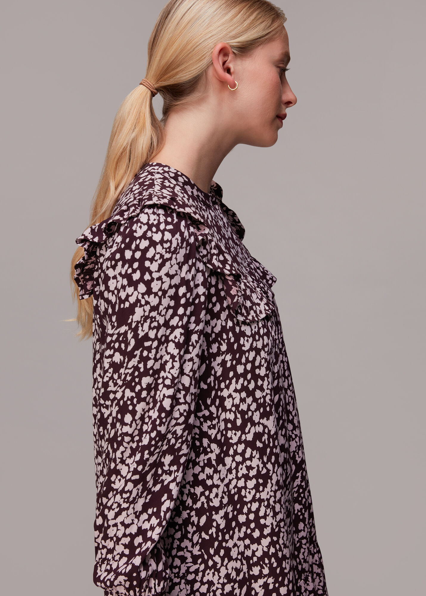 Burgundy/Multi Dashed Animal Flippy Dress WHISTLES