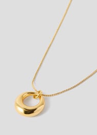 Curved Pendant Necklace