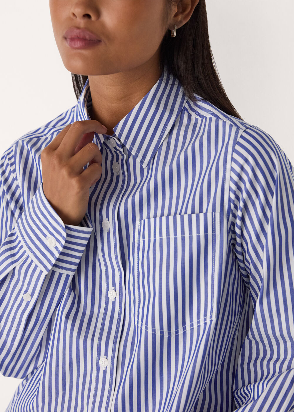 Petite Relaxed Fit Stripe Shirt