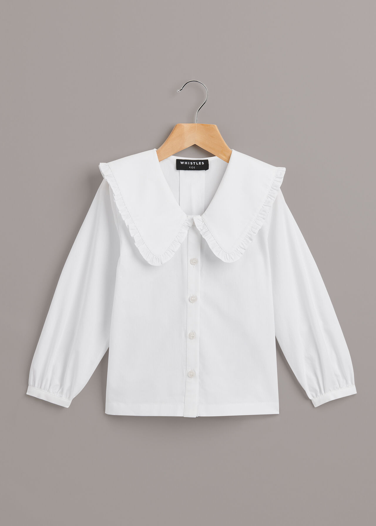 White Oversized Collar Top | WHISTLES
