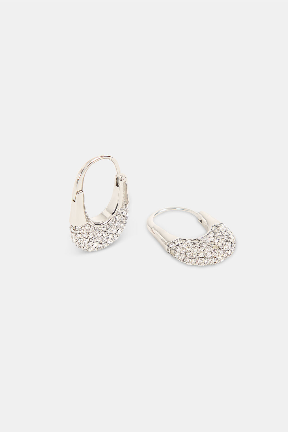 Diamante Oval Hoop Earring