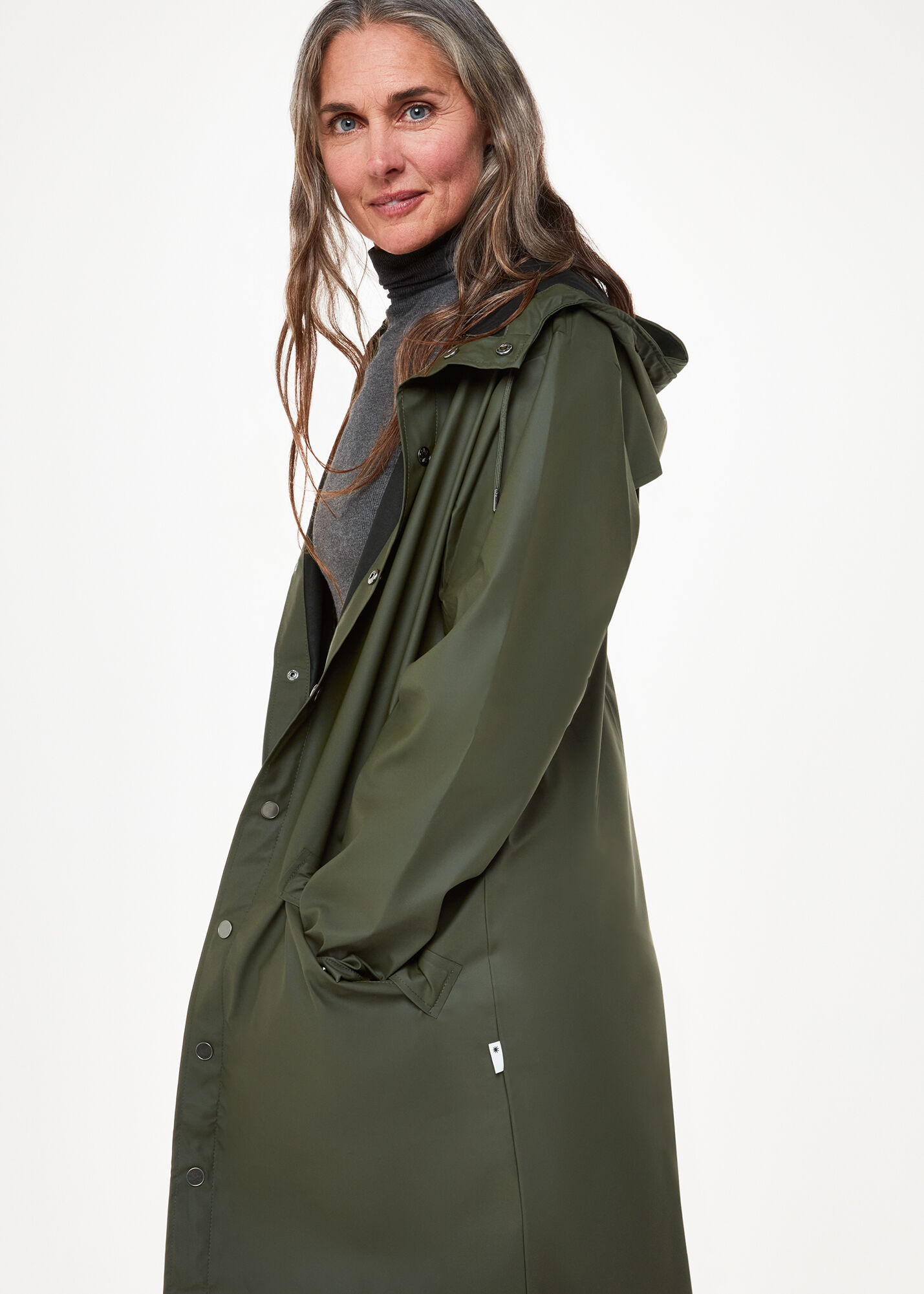 Dark Green Rains Long Jacket WHISTLES