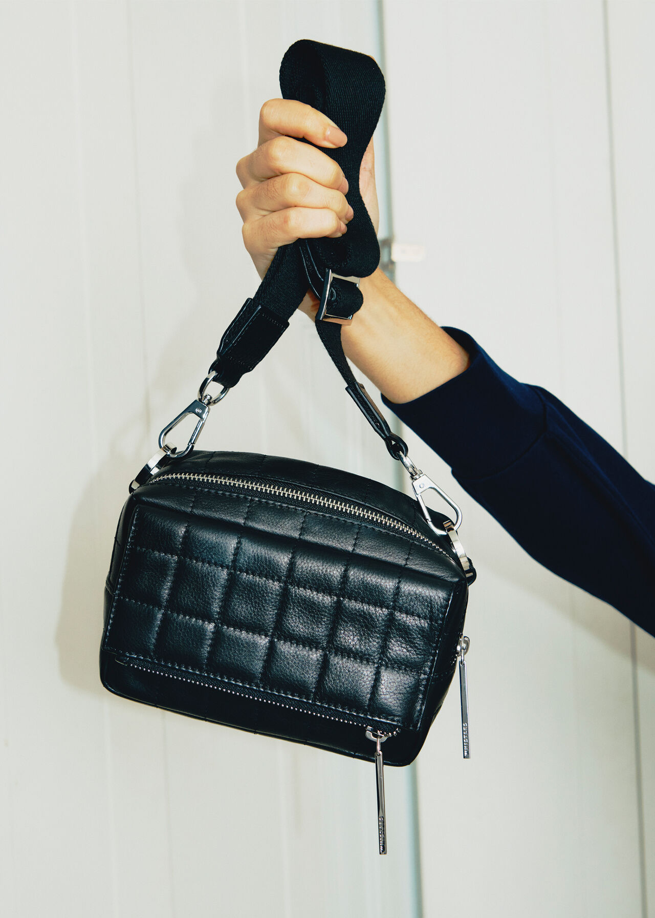 Black Quilted Bibi Crossbody Bag WHISTLES Whistles