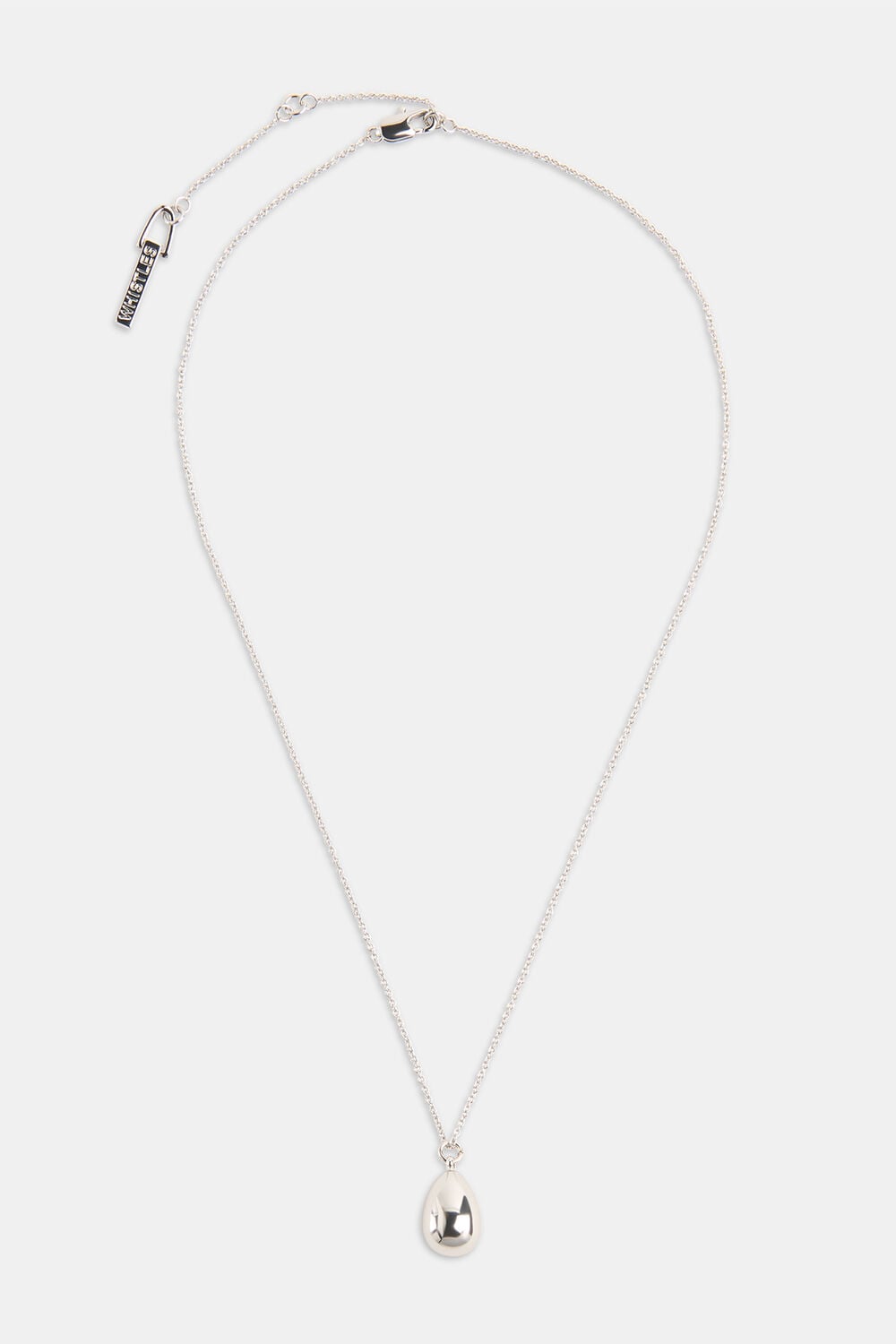 Silver Teardrop Pendant Necklace