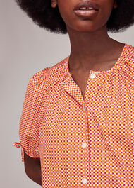 Ditsy Square Button Up Dress