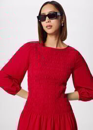 Smocked Bodice Midi Dress