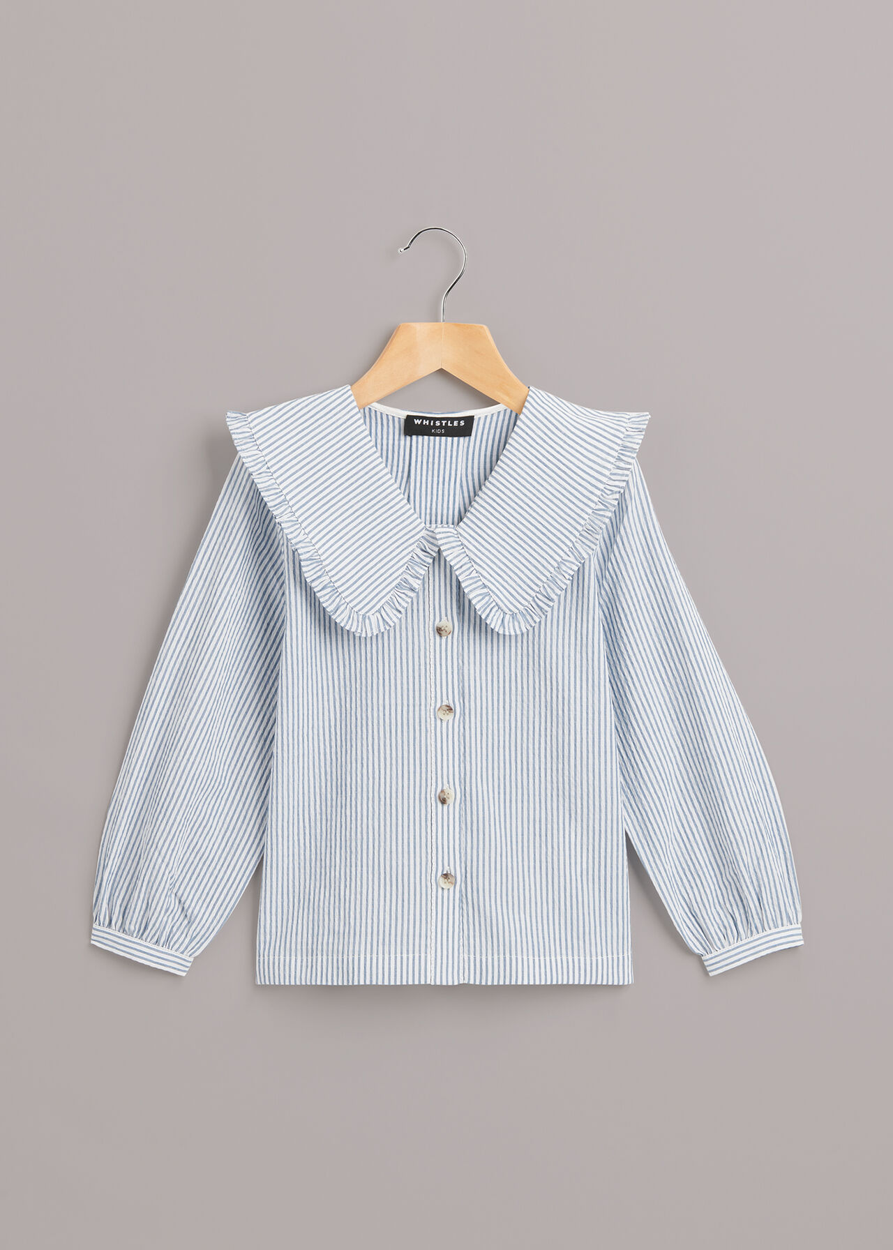 Multicolour Oversized Collar Stripe Top WHISTLES