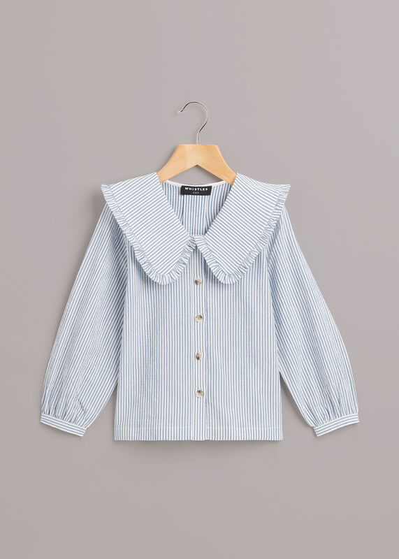 Oversized Collar Stripe Top