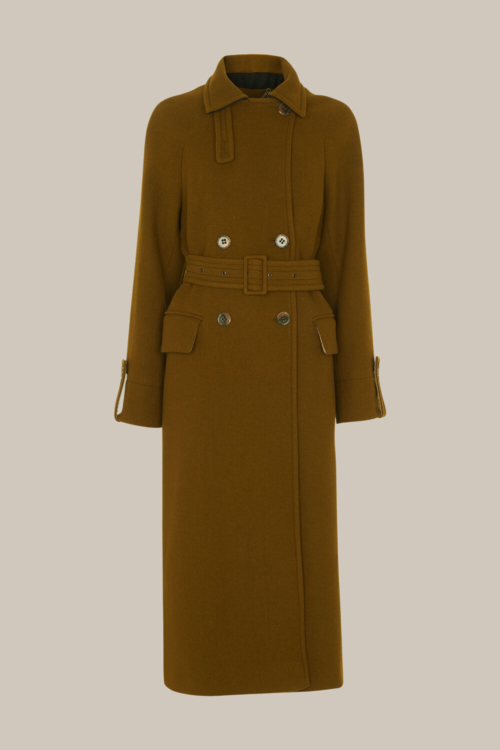 Belted Wool Trench Coat