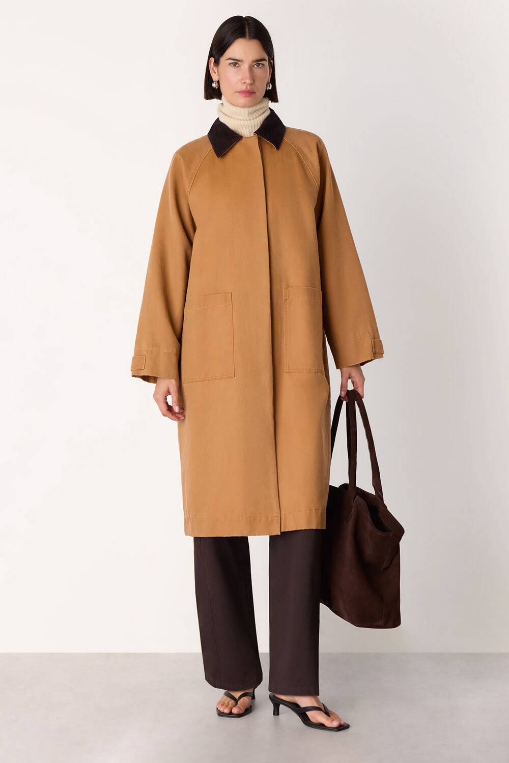 Neutral Gabriella Waxed Overcoat