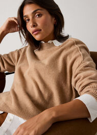 Cashmere Seam Detail Crew Knit