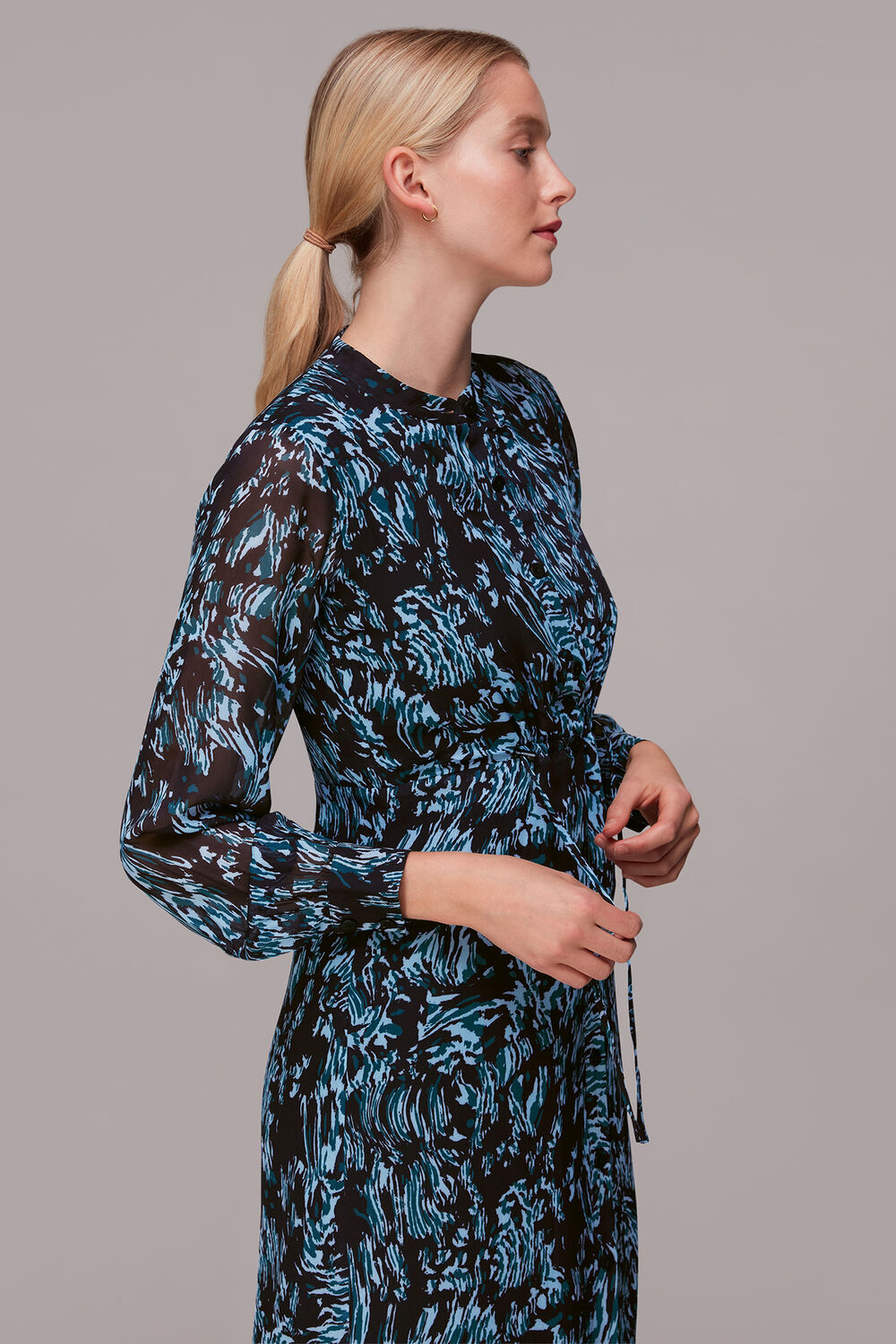 Wood Tiger Print Midi Dress