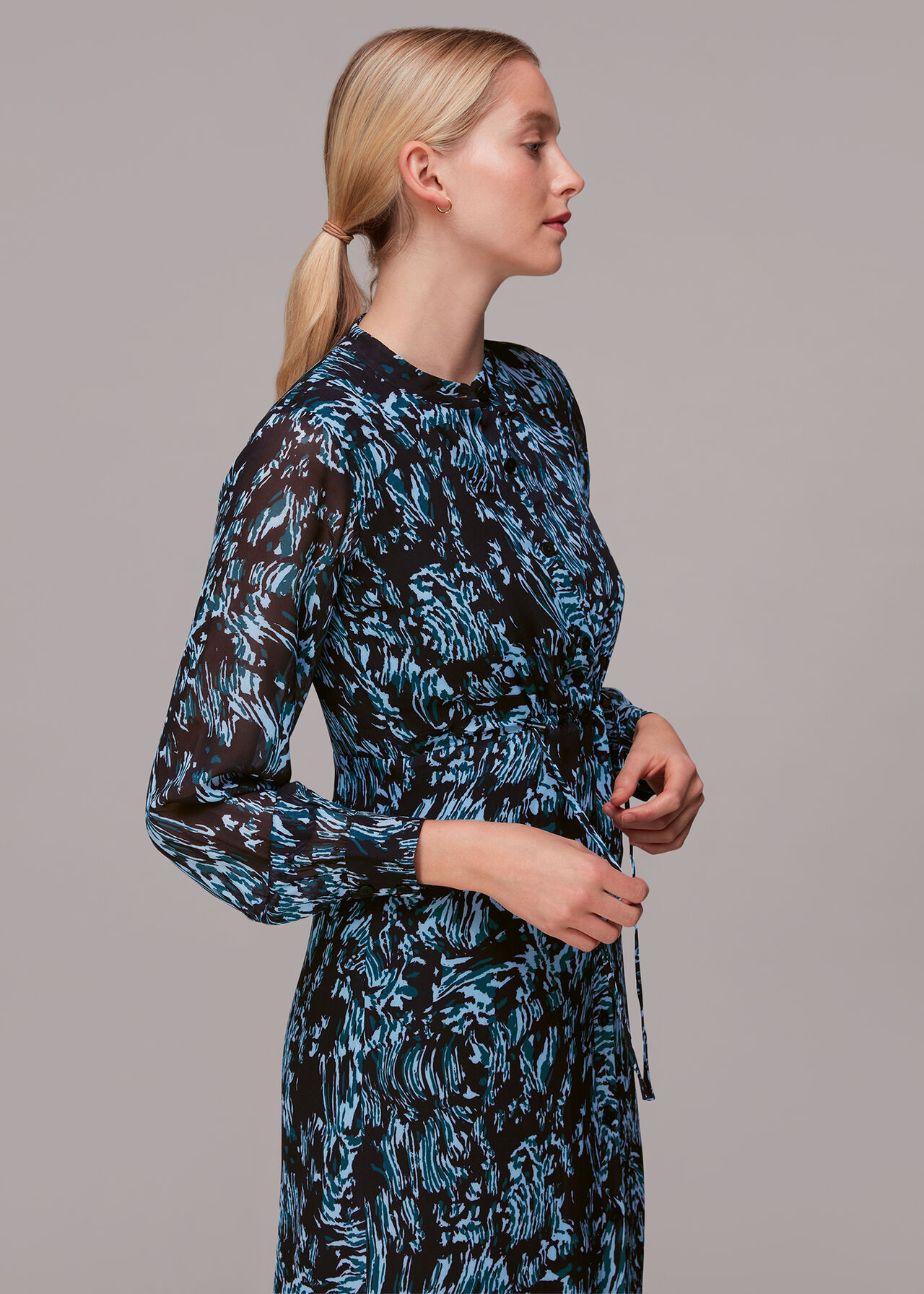 Wood Tiger Print Midi Dress