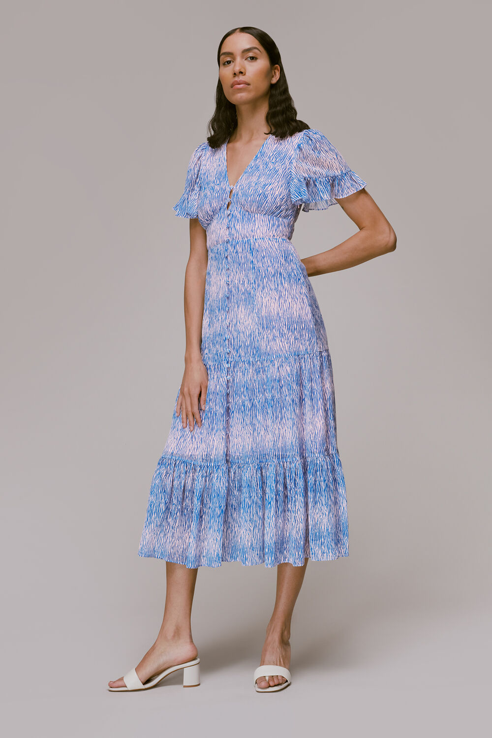 Multicolour Tiger Dobby Midi Dress