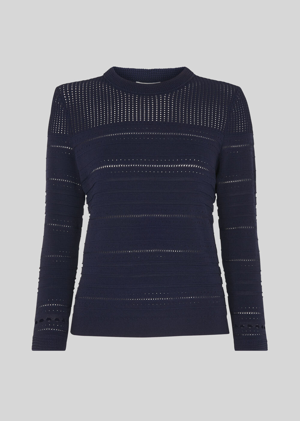 Pointelle Detail Knit Navy