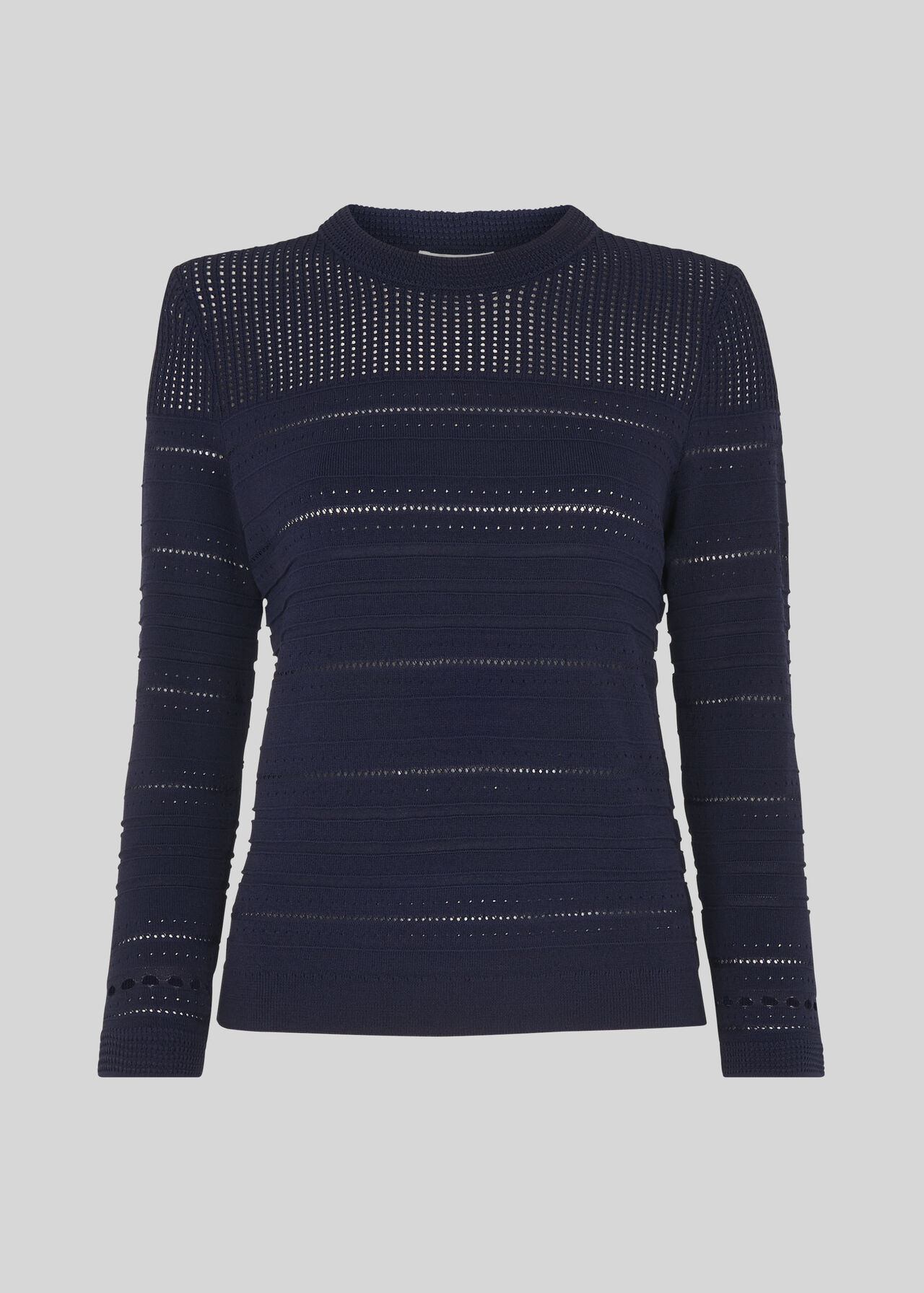 Pointelle Detail Knit Navy