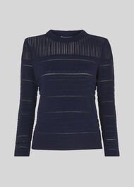Pointelle Detail Knit Navy