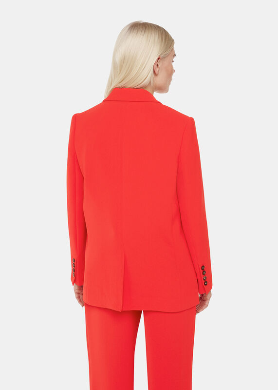 Red Petite Boyfriend Crepe Blazer