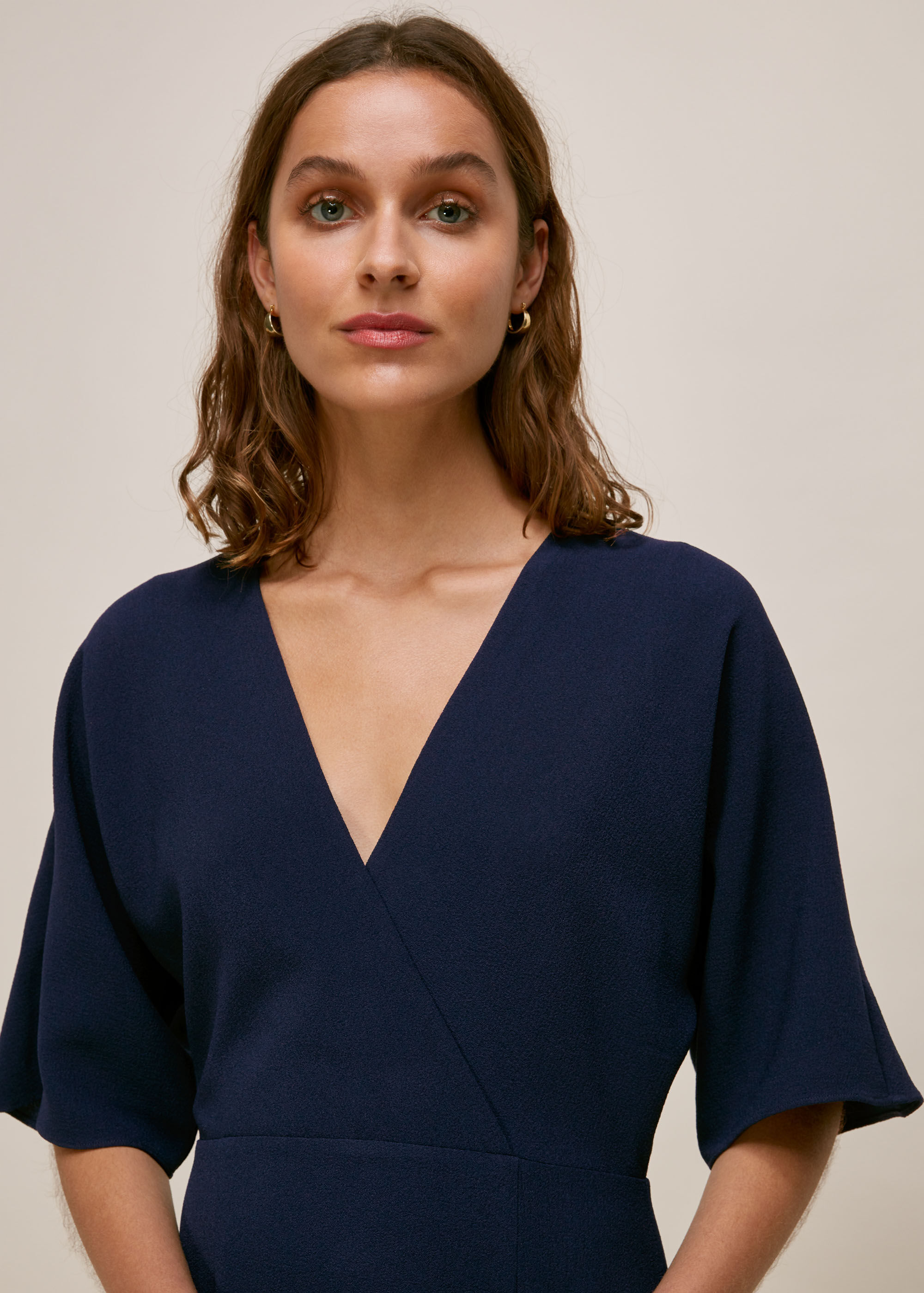 Navy v sales neck maxi dress