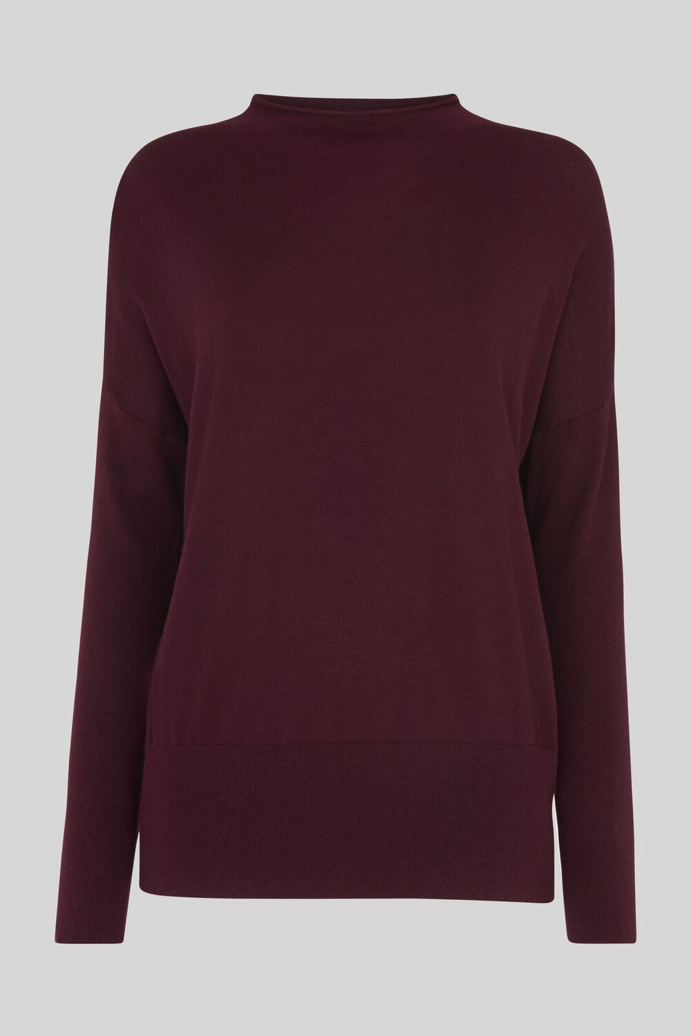 Relaxed Grown On Neck Knit Burgundy