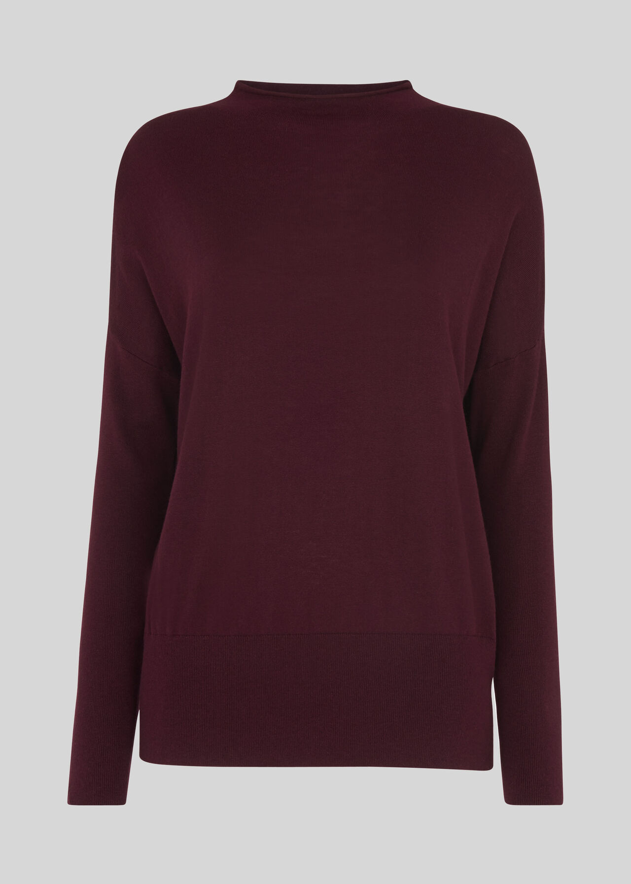 Relaxed Grown On Neck Knit Burgundy