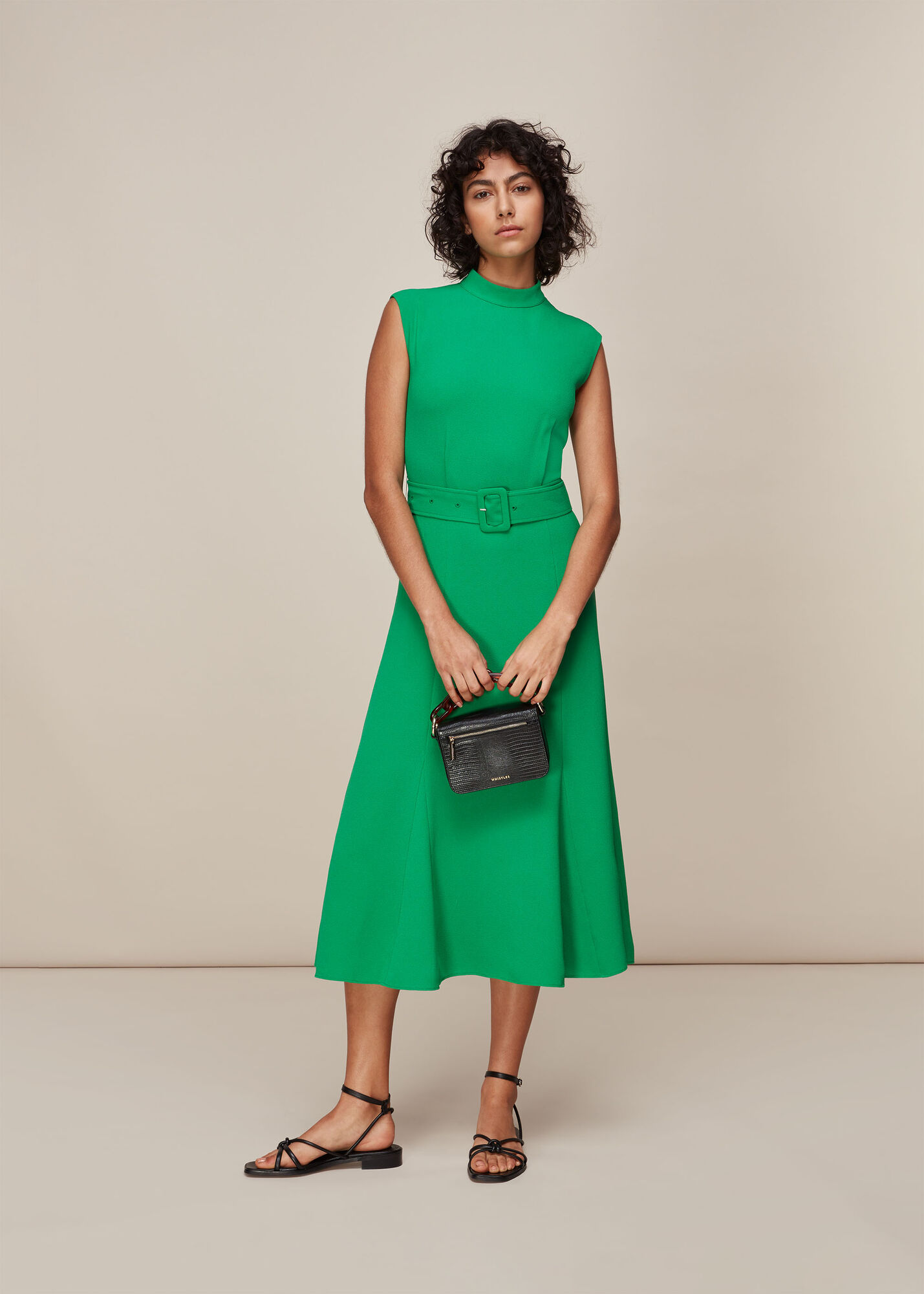 Green Penny Belted Dress | WHISTLES