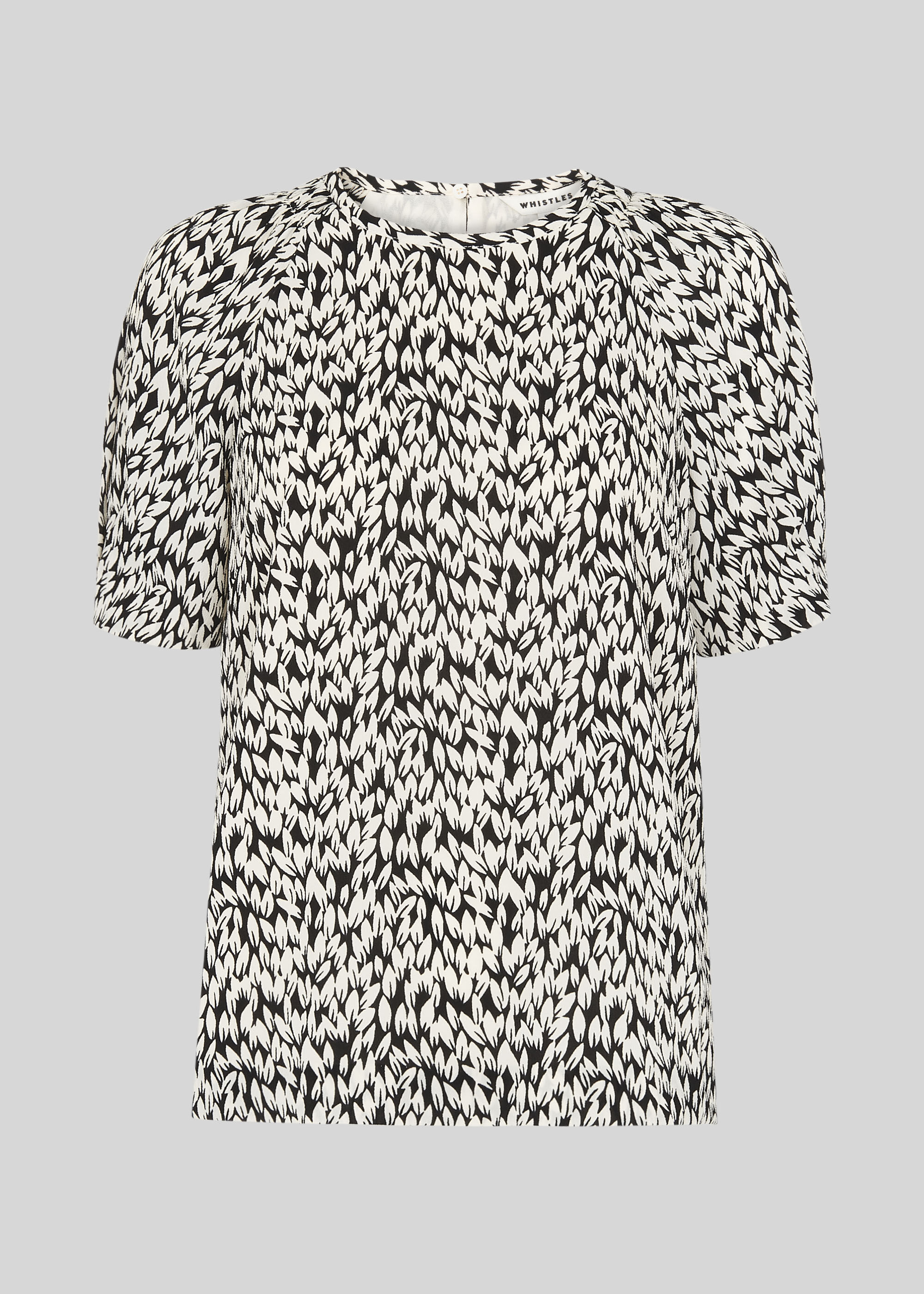Black White Petal Print Shell Top WHISTLES