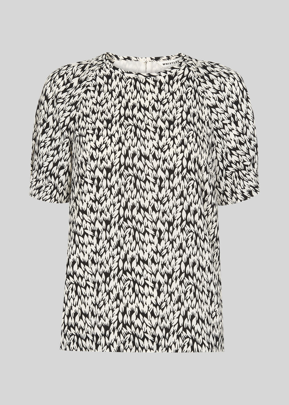 Petal Print Shell Top Black/White