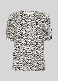 Petal Print Shell Top Black/White