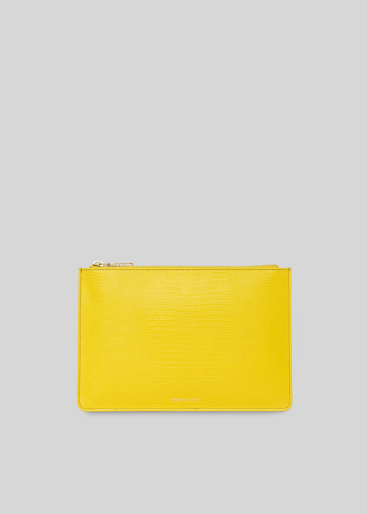 Shiny Lizard Small Clutch Yellow