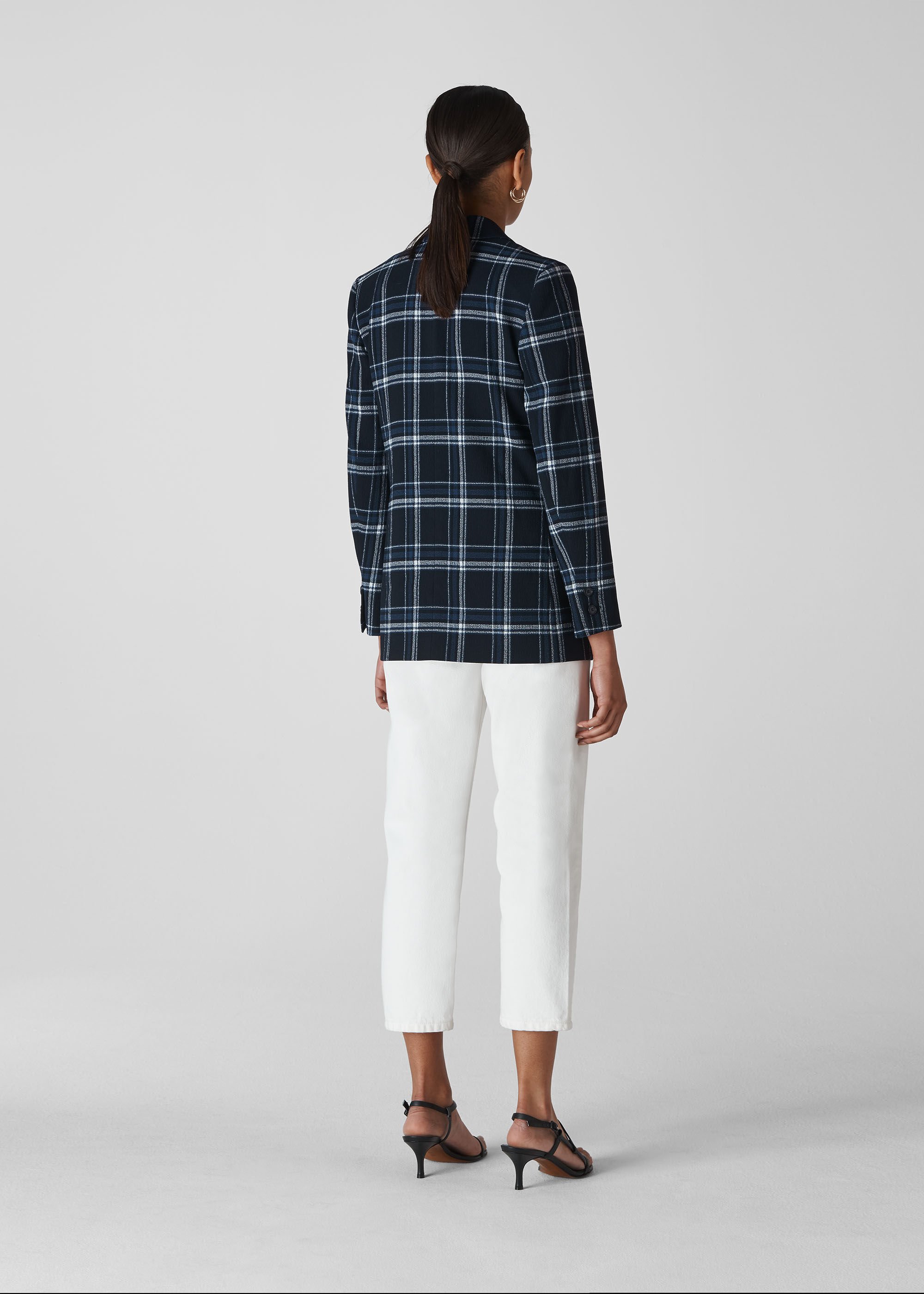 Whistles check double breasted blazer best sale