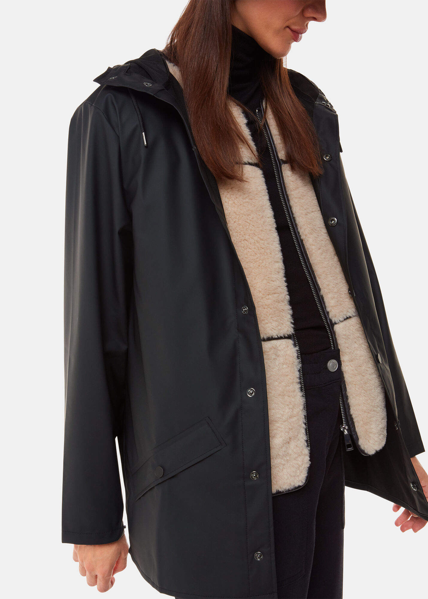 Rains w coat black new arrivals