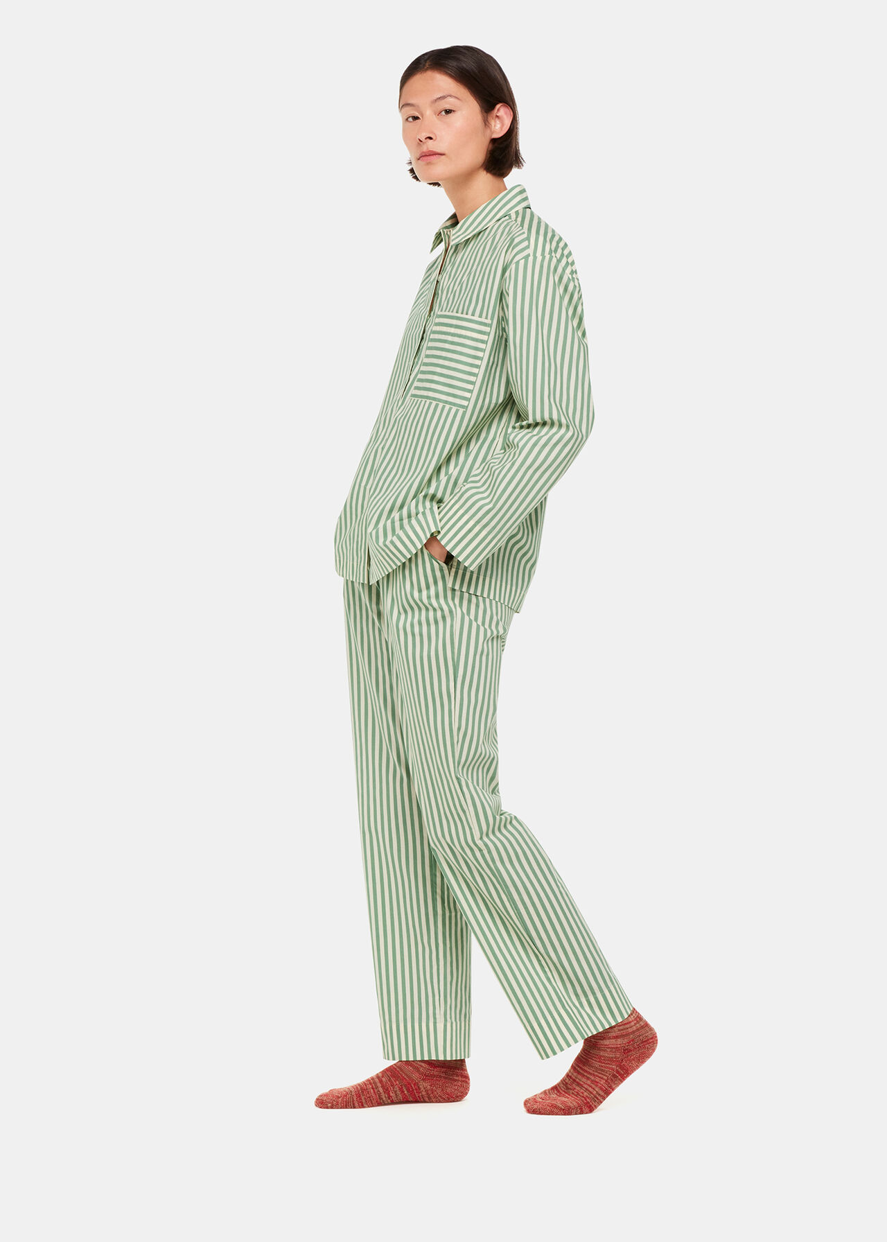 Cotton Stripe Pyjama Shirt