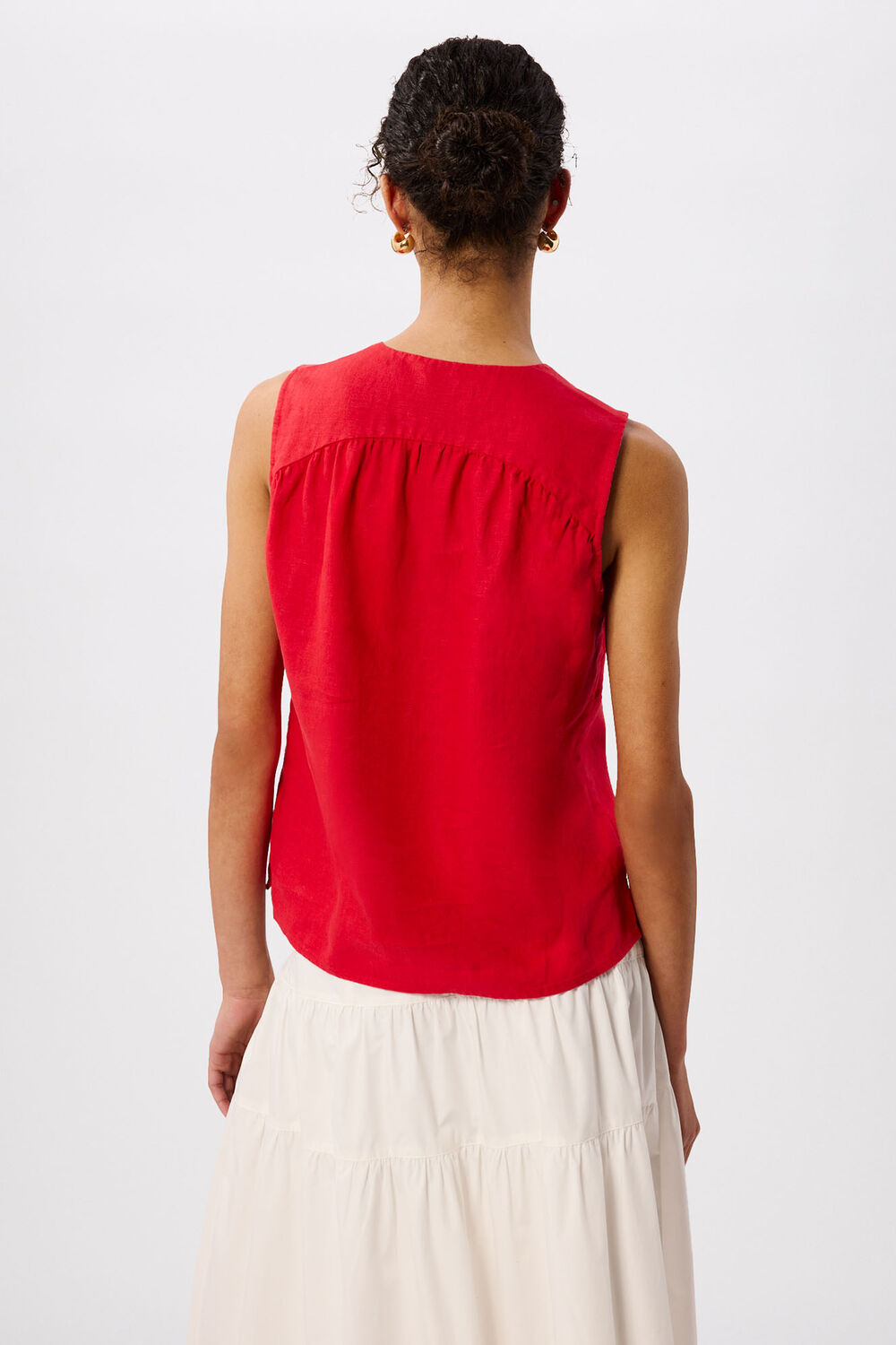 Red Laura Linen Tank