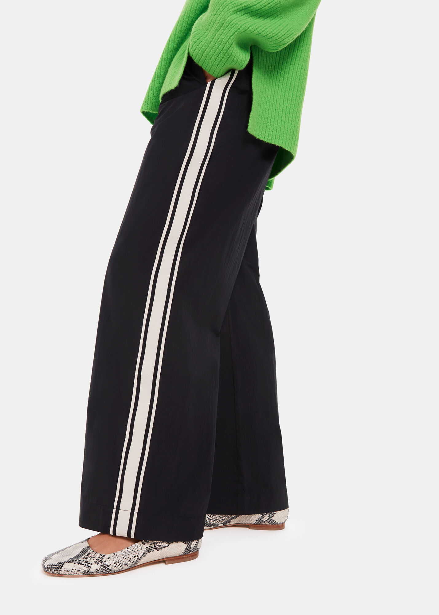 Black Ezra Side Stripe Pants