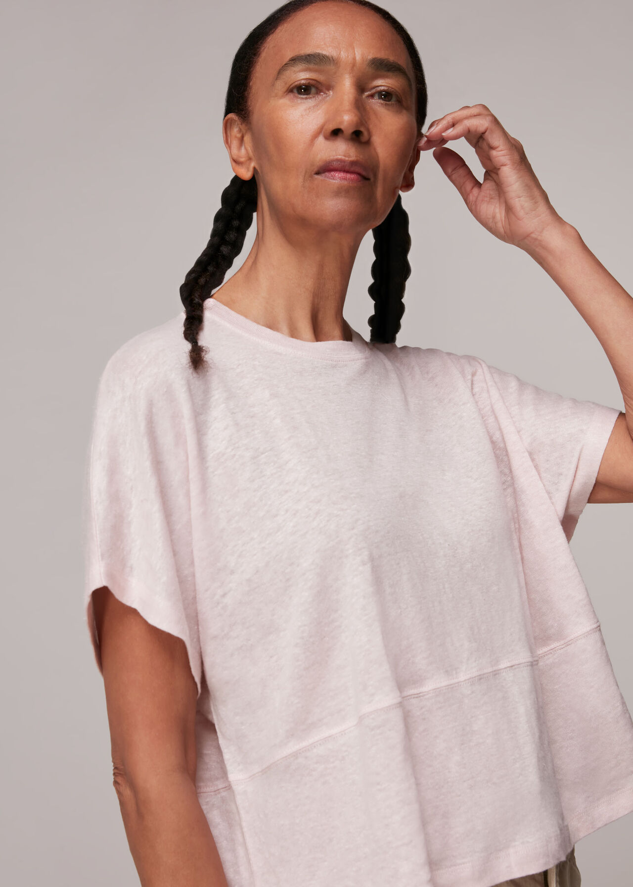 Button Back Linen Tee