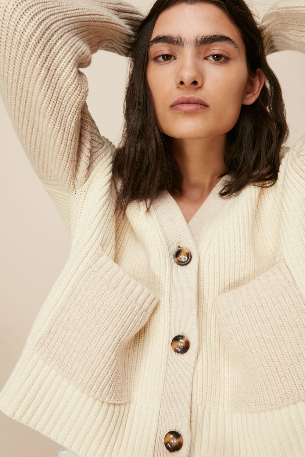 Colour Block Pocket Cardigan