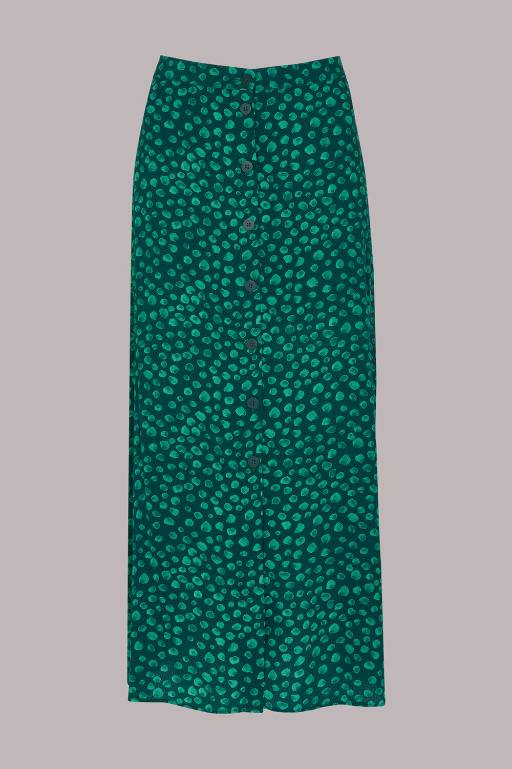 Green Lava Spot Button Through Skirt