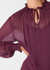 Tie Neck Detail Sheer Blouse