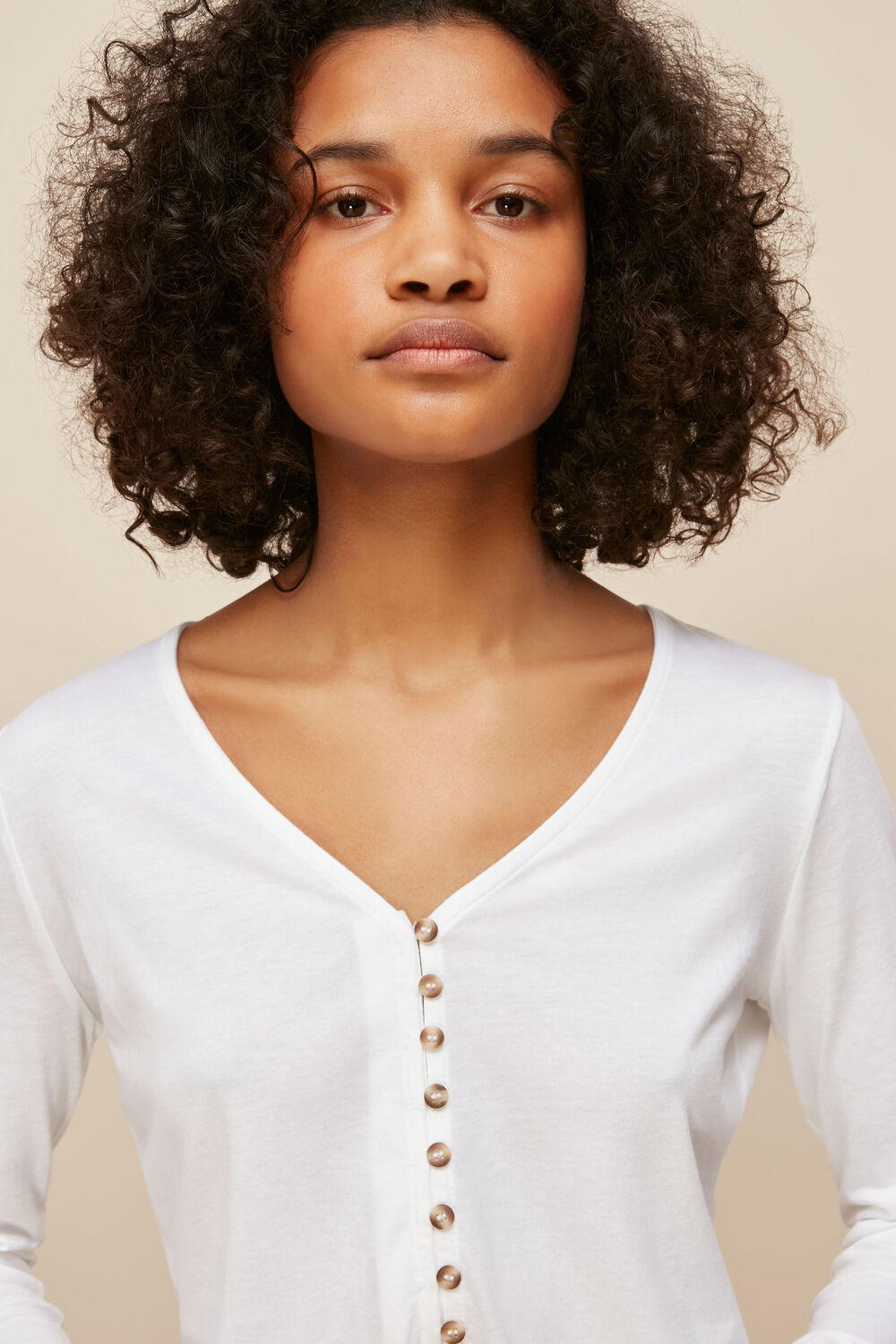 Sabrine Button Front Top
