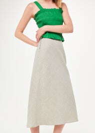 Linen Side Button Skirt