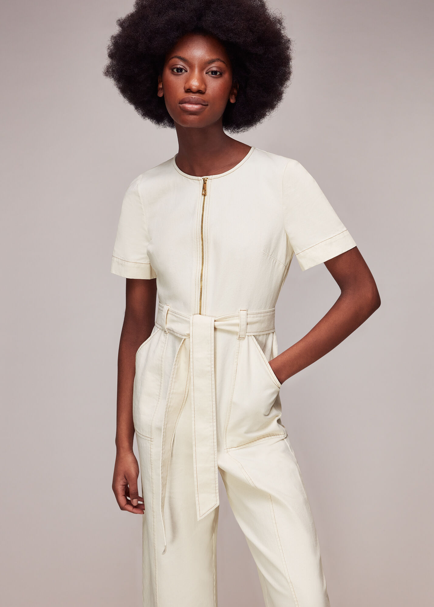 White denim jumpsuit shorts 2025