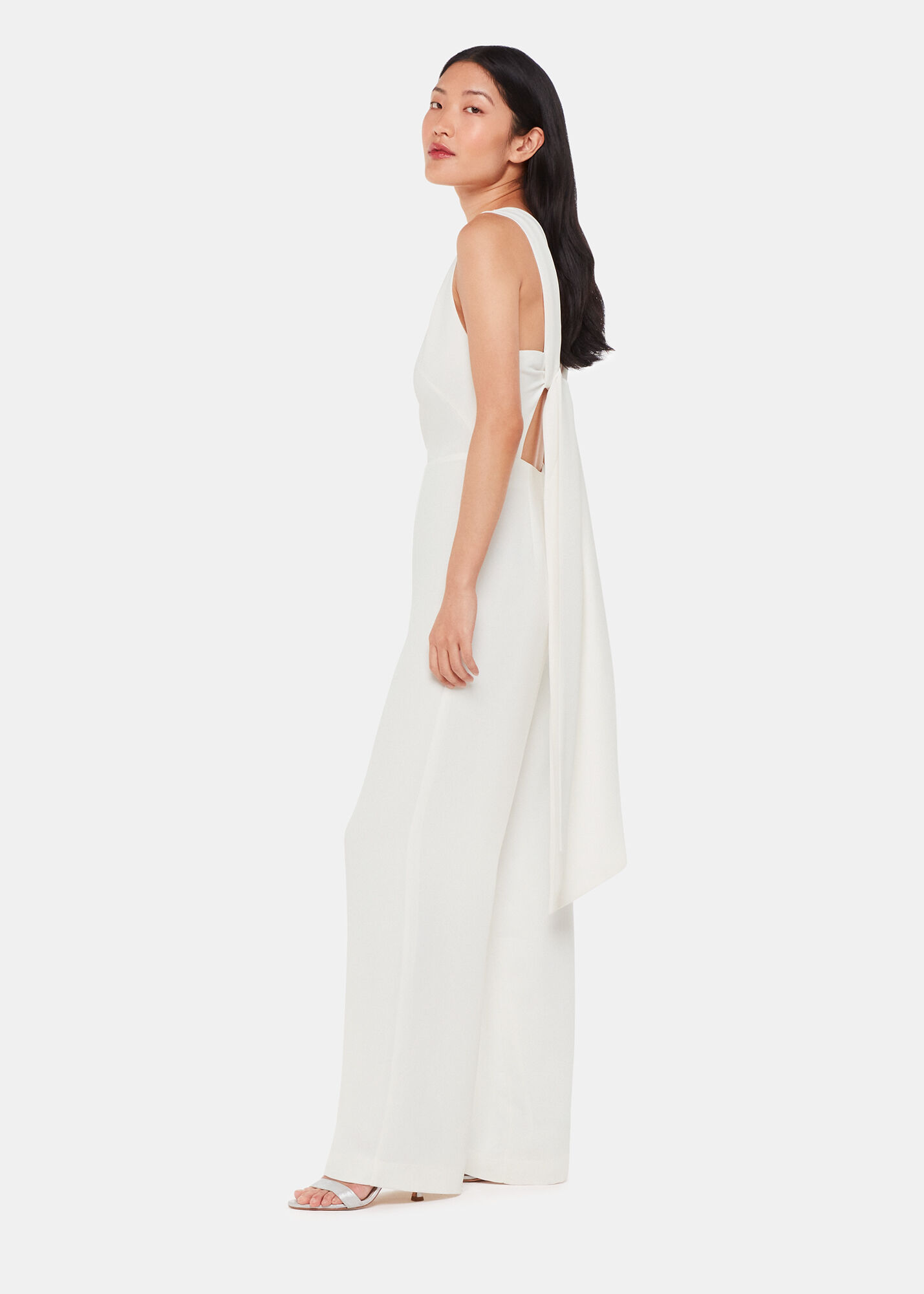 White jumpsuit bridal clearance