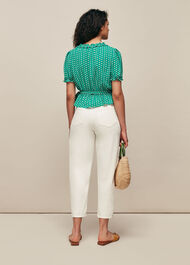 Elephant Print Wrap Top Green/Multi
