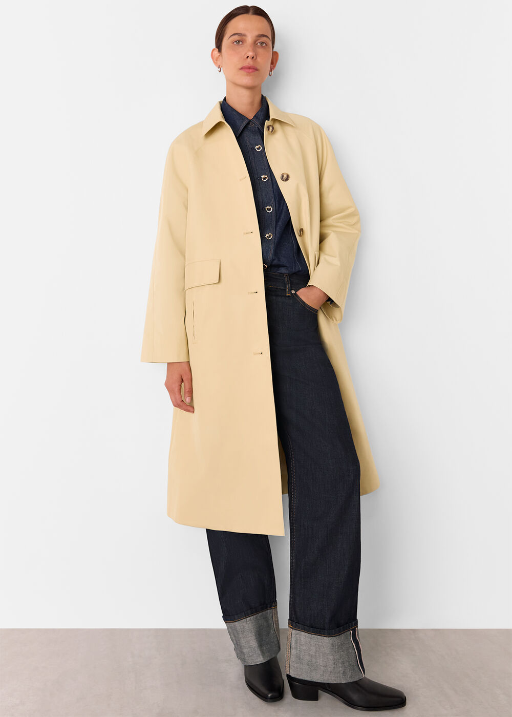 Car Coat With Pocket Detail